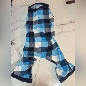 4/$15 Blue and White Plaid Dog Pajamas